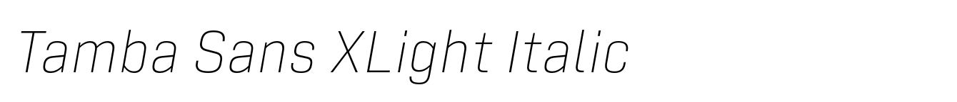 Tamba Sans XLight Italic image